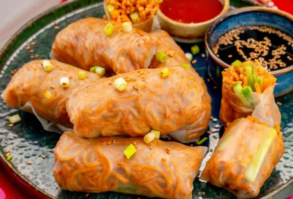 Cheese noodles Rice paper